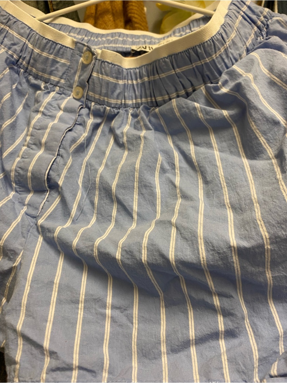 Zara Light Blue and White Striped Boxer Shorts - Size Small - Picture 3 of 4